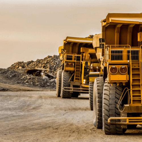 Dump Trucks on a Mining Site